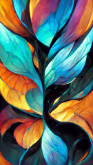 black gradient glass fractal colorful photo realistic illustration Generative AI Content by Midjourney