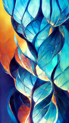 blue gradient glass fractal colorful photo realistic illustration Generative AI Content by Midjourney