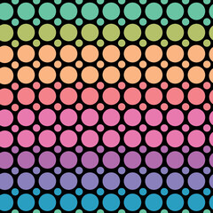 Vector rainbow circles pattern background. Perfect for fabric, scrapbooking, wallpaper projects