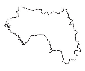 Guinea Outline Map Isolated On White