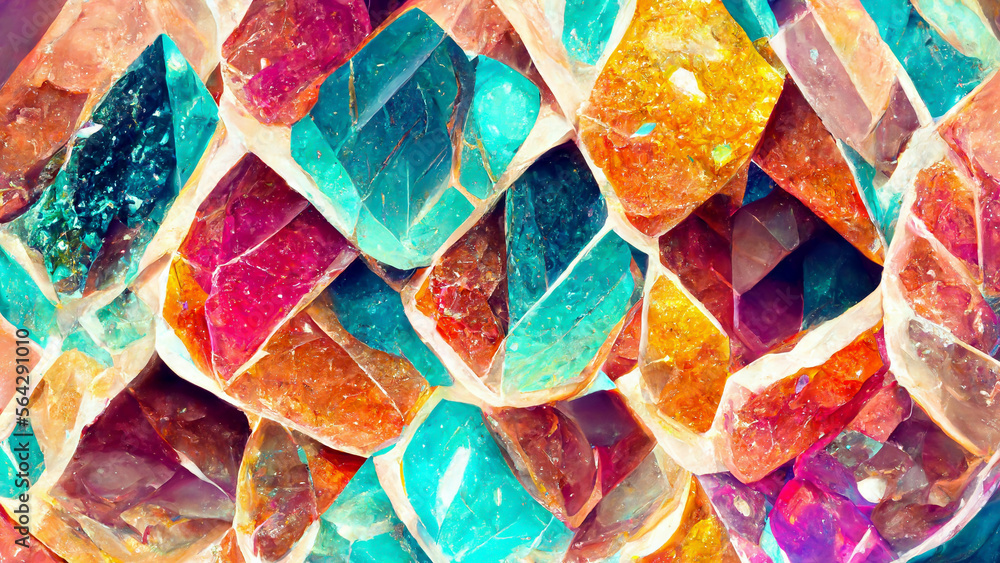 Poster multilayer pattern of interlocking gems diamonds illustration generative ai content by midjourney