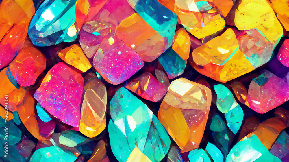 Poster multilayer pattern of interlocking gems diamonds illustration generative ai content by midjourney
