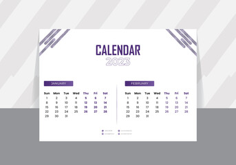 2023 calendar planner set for template corporate design week starts on Sunday. Business Calendar Design.