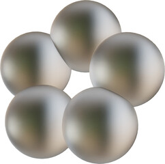 3d rendering. Abstract geometric shapes illustration. Modern minimal frosted glass objects isolated on transparent background