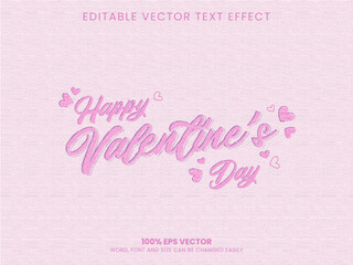 Happy Valentine Day editable vector text effect