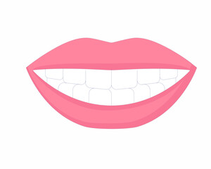 Human smile with clean white teeth oral hygiene.