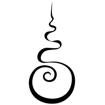Unalome of Silhouette Decoration with Thai Art Pattern in a Religious Setting Buddhist and Hindu art and Ornament are Beautiful Examples of Traditional Asian Culture