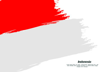 Indonesia flag brush concept. Flag of Indonesia grunge style banner background