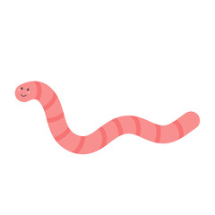 Naklejka premium character of a long pink worm
