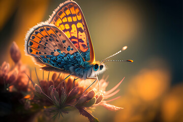 butterfly on flower- Created with Generative AI Technology