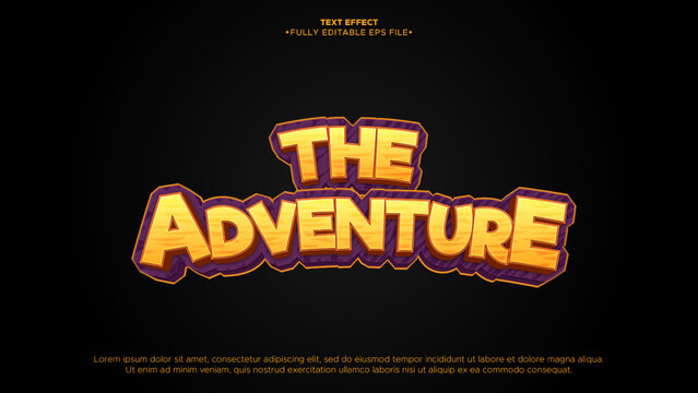 adventure 3d animated text effect design
