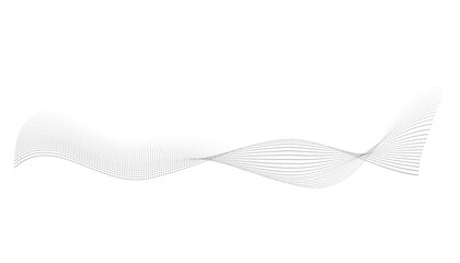 Dotted halftone waves. Flowing wavy lines pattern. Abstract liquid shapes, wave effect dotted gradient texture. Curve textures with halftone circular point isolated on white background