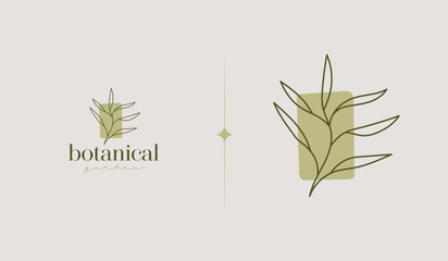 Leaf Flower Tree monoline. Universal creative premium symbol. Vector sign icon logo template. Vector illustration
