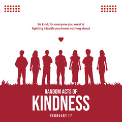 banner random acts kindness day and quote