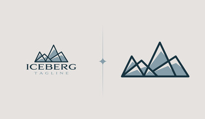 Iceberg Mountain Logo Template. Universal creative premium symbol. Vector illustration. Creative Minimal design template. Symbol for Corporate Business Identity