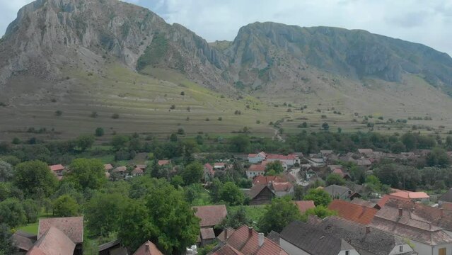Piatra Secuiului and Rimetea Village, View From Above, Aerial Footage