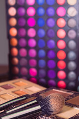 make up palette with brushes