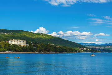 Lovran, famous travel destination town in Kvarner gulf of Adriatic sea in Croatia