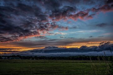 sunset over the mountains