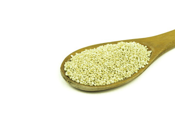 Peruvian quinoa on white background. Food concept