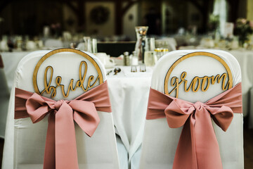 wedding reception bride and groom sign