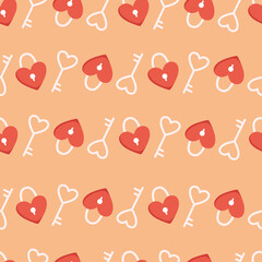 Minimalist seamless pattern in flat style for valentine's day