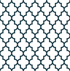 Classic fabric seamless pattern. Quatrefoil geometric seamless pattern.
