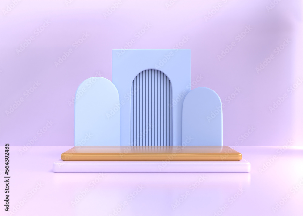 Poster 3d rendering minimal geometric podium for product showcase