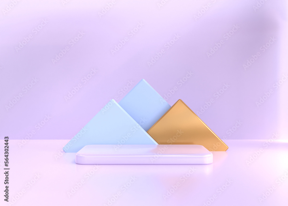 Poster 3d rendering minimal geometric podium for product showcase