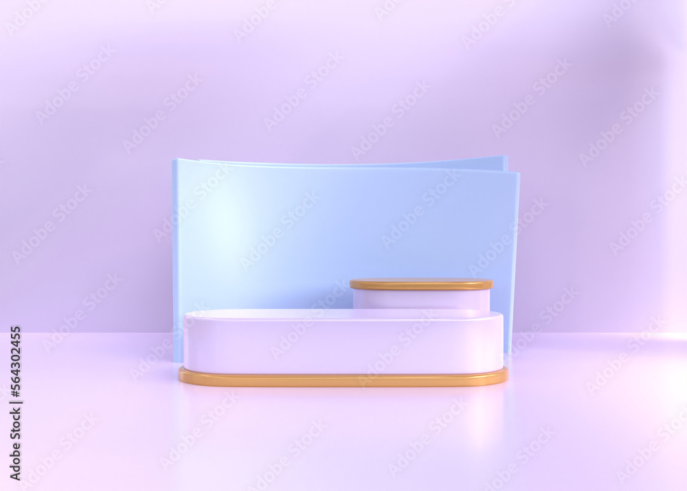 Poster 3d rendering minimal geometric podium for product showcase