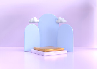 3d Rendering Minimal Geometric Podium For Product Showcase