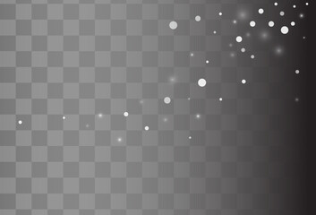 Fototapeta premium Silver Snow Vector Transparent Background.