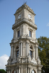 Fototapeta na wymiar Dolmabahce Clock Tower in Istanbul, Turkiye