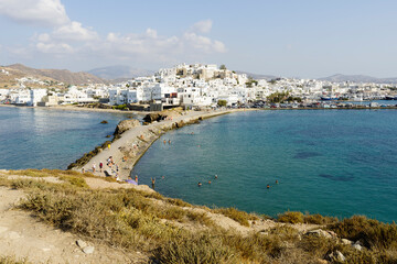 Fototapeta na wymiar Landscape of Chora - Naxos island in a summer sunny day