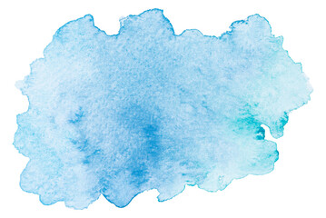 Cutout blue watercolor and paper texture background.
