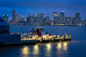 city skyline at night