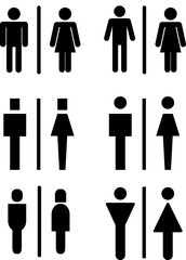 Toilet sign vector Man and woman silhouette