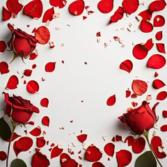 valentine background with rose petals Generative AI