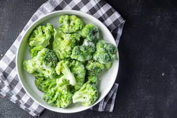 broccoli frozen vegetable meal food snack on the table copy space food background rustic top view