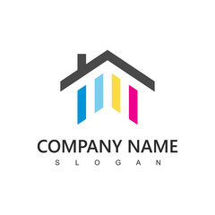 Colorful House Logo For Real Estate Agency, or House Painting Company