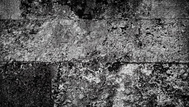 Dark Gray Brick Wall Texture. Peeling brick Wall. Background or Backdrop. Grunge Wallpaper