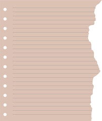 Torn Lined Paper Sheet Design Element Vector