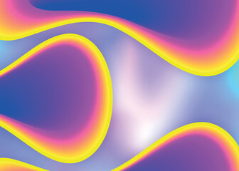 Liquid fluid. Circle report, book design. Vivid gradient mesh. Holographic 3d backdrop with modern trendy blend. Liquid fluid background with dynamic elements and shapes.