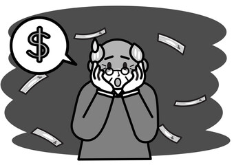 お金に悩むシニア男性
