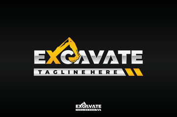 excavator text logo