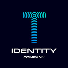 Circle technology T letter vector logo template. This font is modern and creative with digital concept. Can be used for branding, dot, corporate.