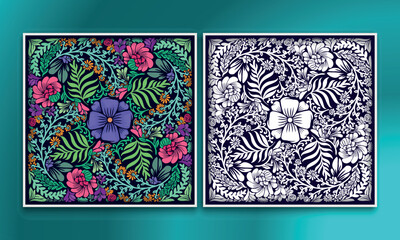 Colorrful Floral Art - Minimal Vector Illustration Set