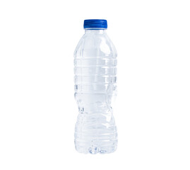 Plastic water bottle isolated on white background.