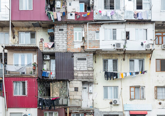 Facade of a residential building in Batumi