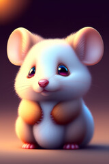 CUTE AND ADORABLE CARTOON FLUFFY BABY mouse